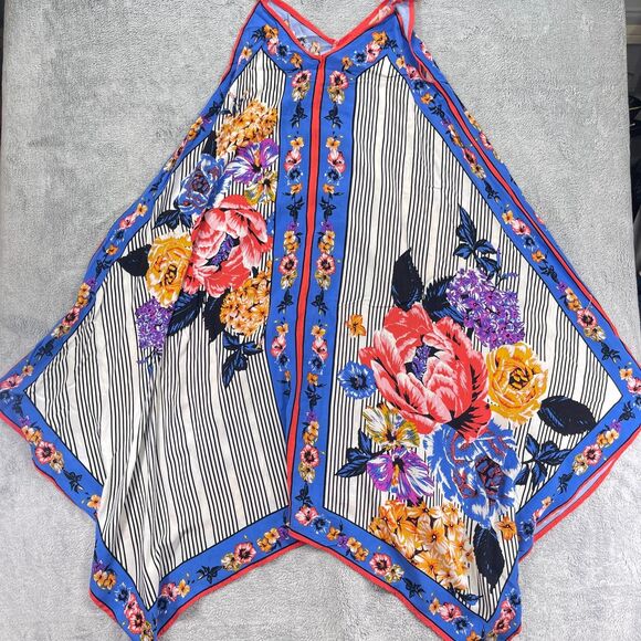 Flying Tomato Maxi Dress Womens Small Multi Floral Rayon Spaghetti Strap V Neck - Picture 10 of 13